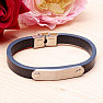 Men's bracelet Oval synthetic leather blue