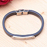 Men's bracelet Oval synthetic leather blue