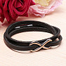 Men's black leather wrap bracelet Infinite