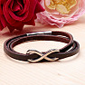 Men's brown leather wrap bracelet Infinity