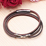 Men's brown leather wrap bracelet Infinity