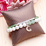 Howlite white and aventurine double row bracelet with glass beads