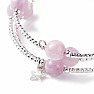 Kunzite and metal three-row bracelet