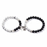 Howlite Lava Bead Couples Bracelets Love Lock and Key