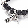 Howlite Lava Bead Couples Bracelets Love Lock and Key