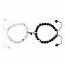 Evil eye howlite and agate bracelets for couples