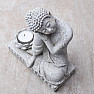 Buddha with candle stand gray statuette