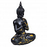 Buddha praying Thai figurine antique appearance black color