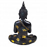 Buddha praying Thai figurine antique appearance black color