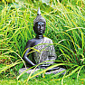 Buddha meditating Thai statuette in silver robe