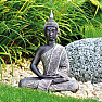 Buddha meditating Thai statuette in silver robe