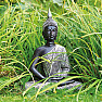 Buddha meditating Thai statuette in silver robe