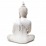 Buddha meditating Thai statuette white antique look