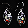 Chakra earrings circles in an oval silver Ag 925