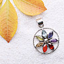 Chakra star in a circle pendant Ag 925