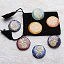 Chakra set of stones with symbols and names of chakras