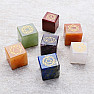 Chakra set of semiprecious cubes with chakra symbols