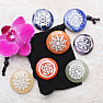 Chakra set of stones with traditional Indian chakra symbols