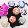 Chakra set of stones with traditional Indian chakra symbols