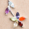 Chakra earrings leaves silver Ag 925