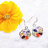 Chakra earrings Rose of Life Ag 925