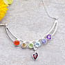 Chakra necklace circles with a drop silver Ag 925