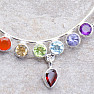 Chakra necklace circles with a drop silver Ag 925