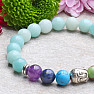 Amazonite beaded chakra bracelet with Buddha head