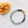 Chakra bracelet made of Buddhist aventurine with rings