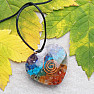 Orgonite chakra heart pendant with semiprecious stones