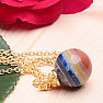 Chakra pendant made of semi-precious stones ball with chain