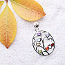 Chakra pendant oval decorated with Ag 925