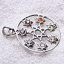 Chakra pendant of a star in a circle silver Ag 925