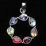 Chakra pendant circle of drops silver Ag 925