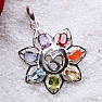 Chakra pendant Om in flower silver Ag 925