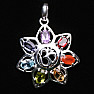 Chakra pendant Om in flower silver Ag 925