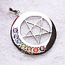 Chakra pendant pentagram in a circle silver Ag 925