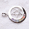 Chakra pendant pentagram in a circle silver Ag 925