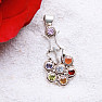 Chakra pendant with cross silver Ag 925