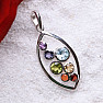 Chakra pendant circles in an oval silver Ag 925