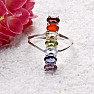 Chakra ring Line of life silver with semi-precious stones Ag 925