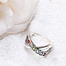 Chakra ring Bow silver with semi-precious stones Ag 925