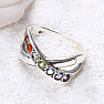 Chakra ring Bow silver with semi-precious stones Ag 925