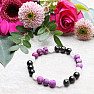 Charoite, black obsidian and crystal bead bracelet RB Design 38