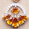 Silver pendant with Madeira citrine and zircons Ag 925 020118 MCT