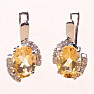 Silver earrings with cut citrines and zircons Ag 925 010645 CT