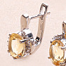 Silver earrings with cut citrines and zircons Ag 925 010645 CT