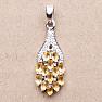 Silver pendant with cut citrines and zircons Ag 925 019956 CT