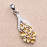 Silver pendant with cut citrines and zircons Ag 925 019956 CT