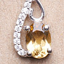 Silver pendant with citrine and zircons Ag 925 020065 CT